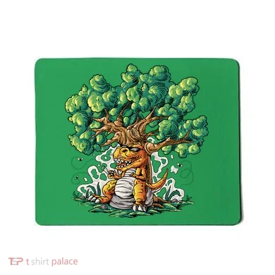 T Rex Smoking Joint Under A Tree Mousepad