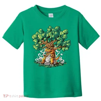 T Rex Smoking Joint Under A Tree Toddler T-Shirt