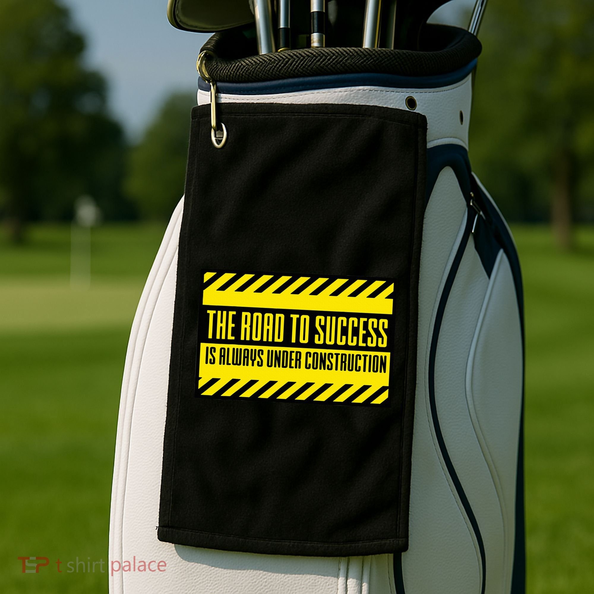 The Road To Success Is Always Under Construction Golf Towel
