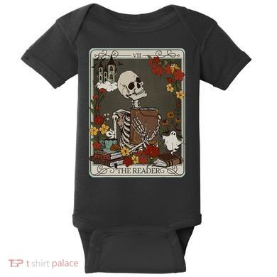 The Reader Tarot Card Bookish Baby Bodysuit