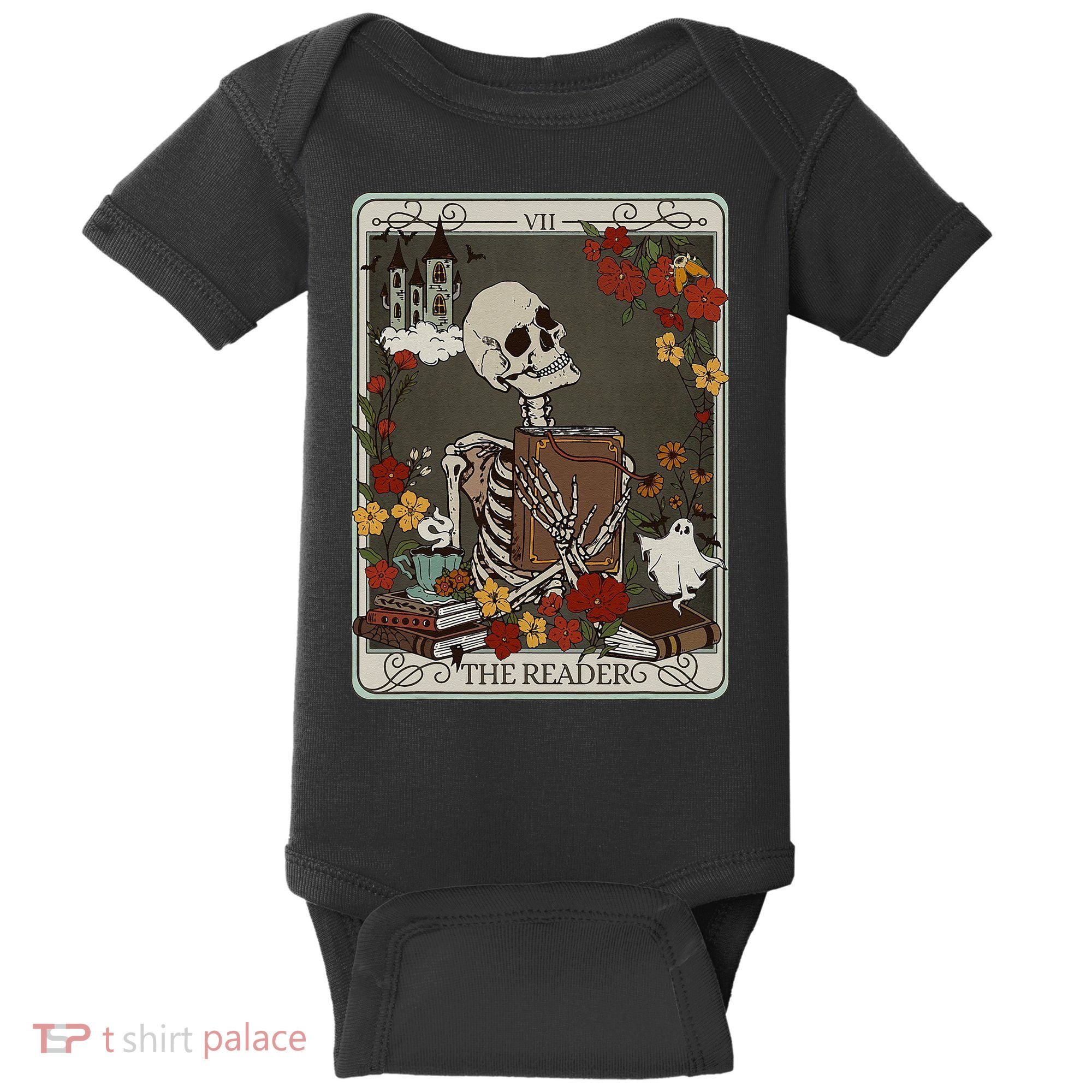 The Reader Tarot Card Bookish Baby Bodysuit