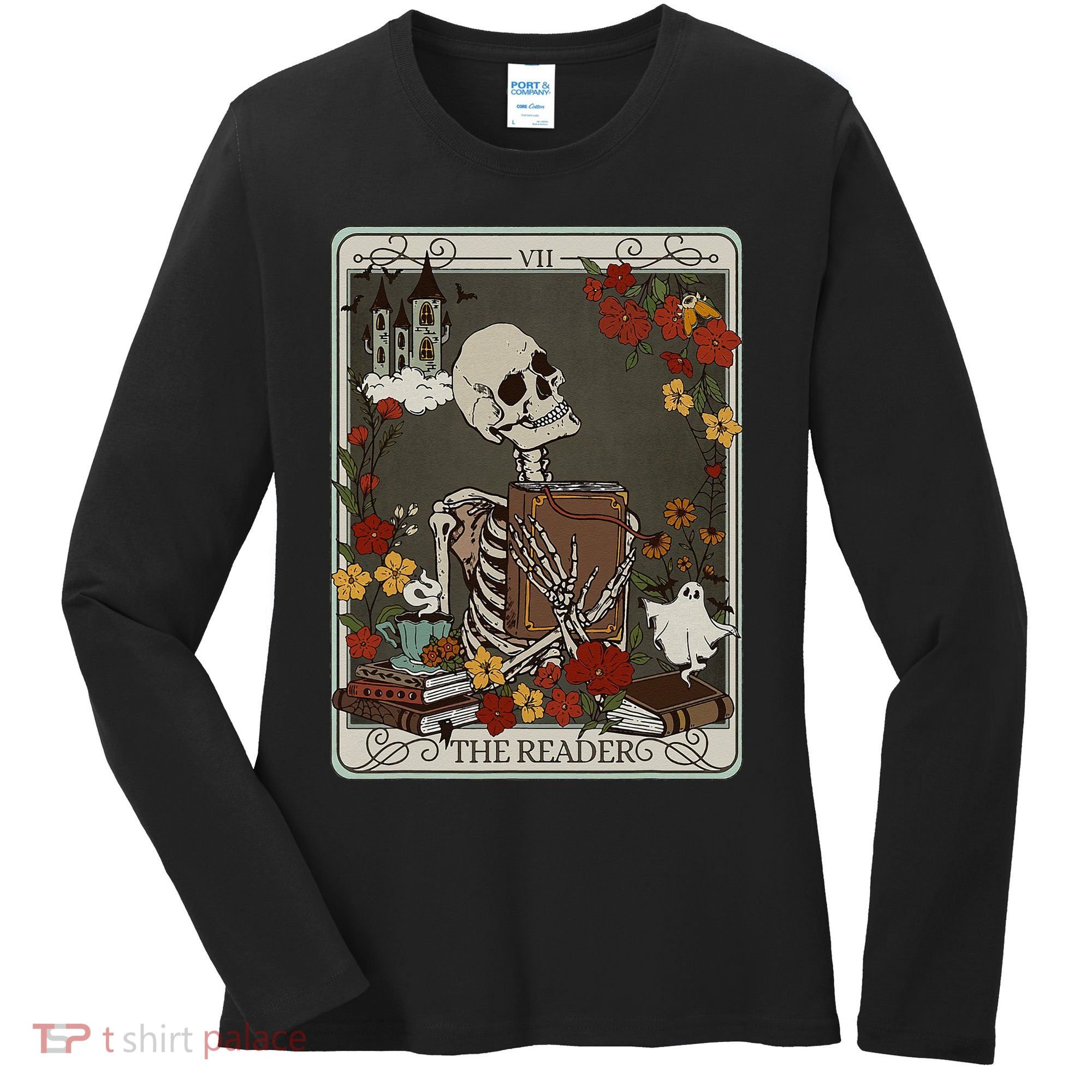 The Reader Tarot Card Bookish Women's Long Sleeve Shirt