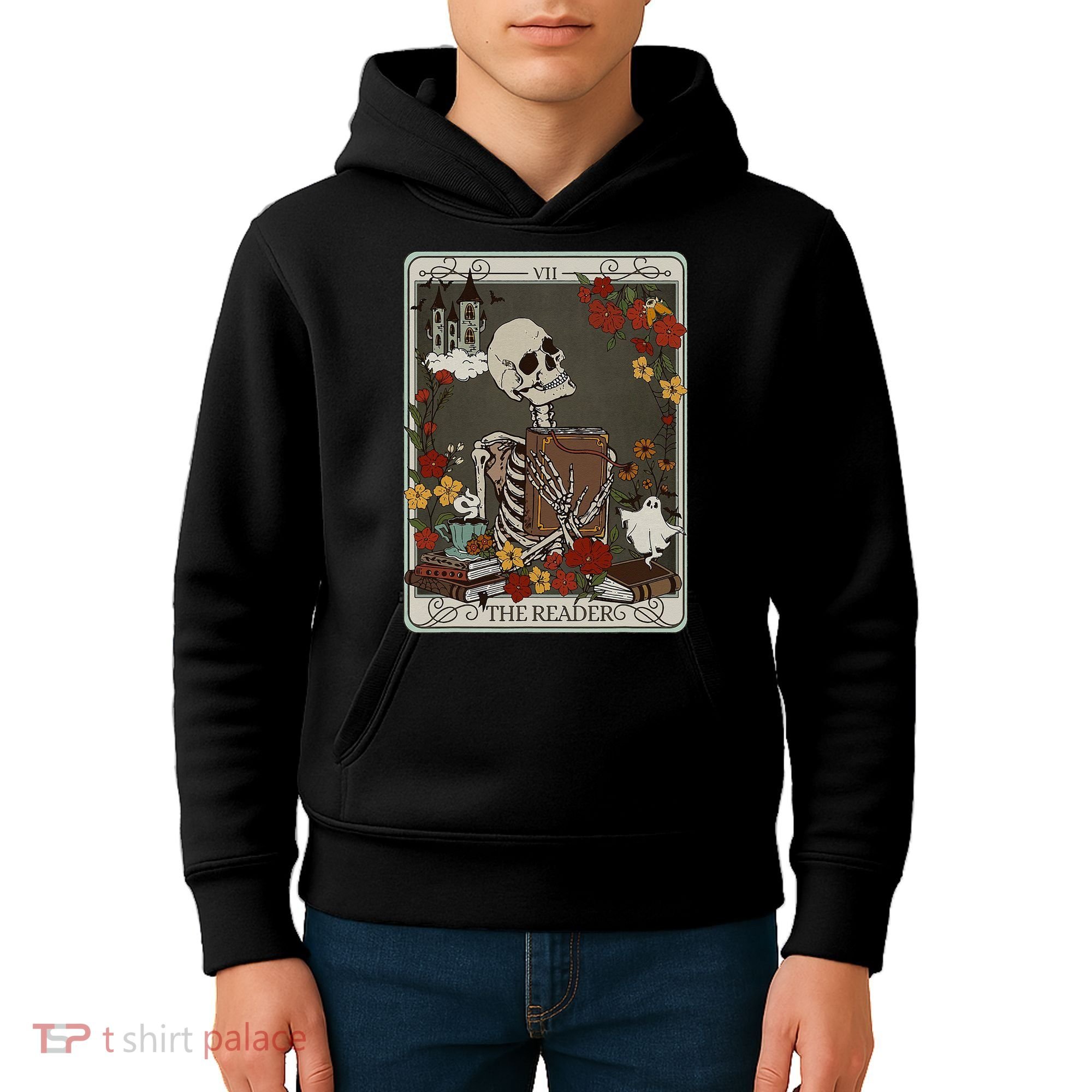 The Reader Tarot Card Bookish Kids Hoodie