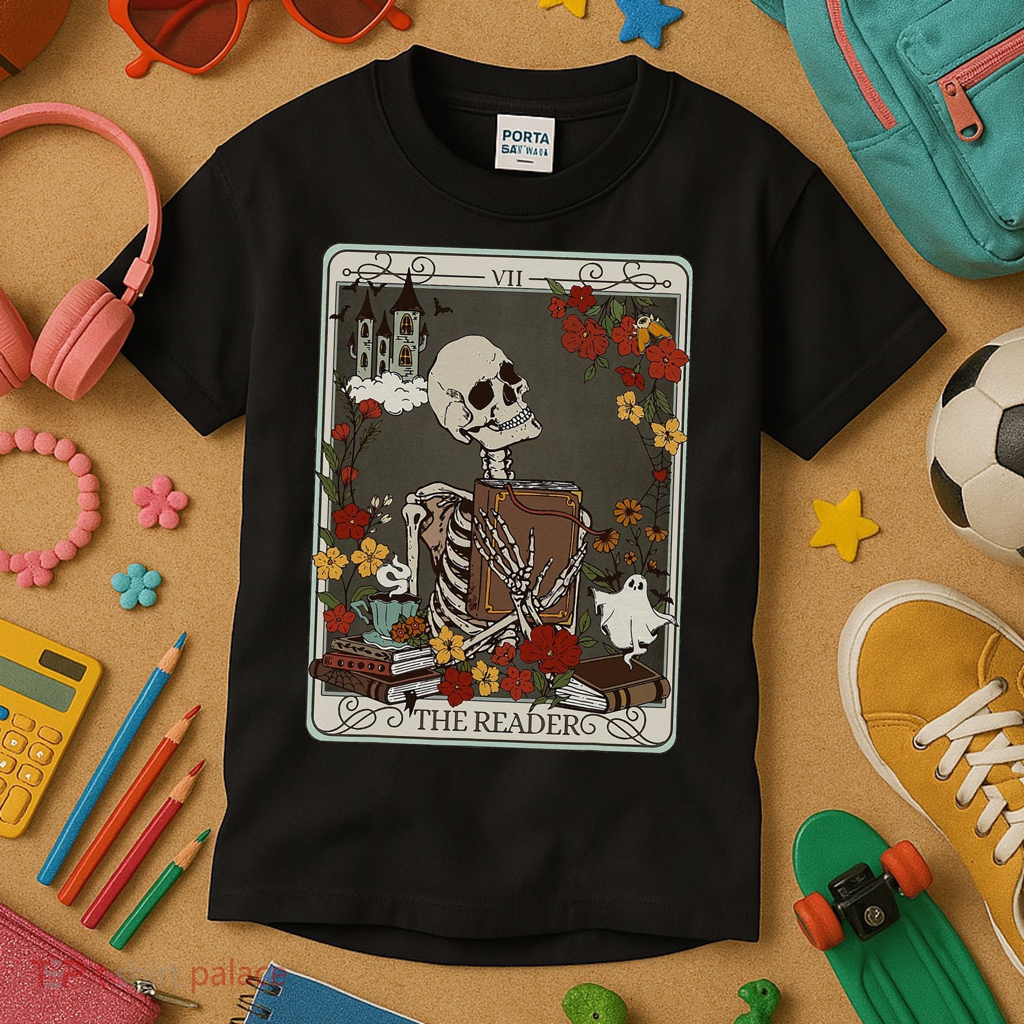 The Reader Tarot Card Bookish Kids T-Shirt