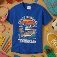 Trout Removal Technician Trout Fishing Kids T-Shirt thumb 3