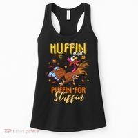 Thanksgiving Run Turkey Trot Huffin and Puffin for Stuffin Women's Tank Top thumb 0