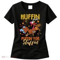 Thanksgiving Run Turkey Trot Huffin and Puffin for Stuffin Women's T-Shirt thumb 0