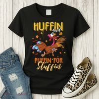Thanksgiving Run Turkey Trot Huffin and Puffin for Stuffin Women's T-Shirt thumb 3
