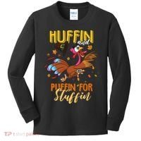 Thanksgiving Run Turkey Trot Huffin and Puffin for Stuffin Kids Long Sleeve Shirt thumb 0