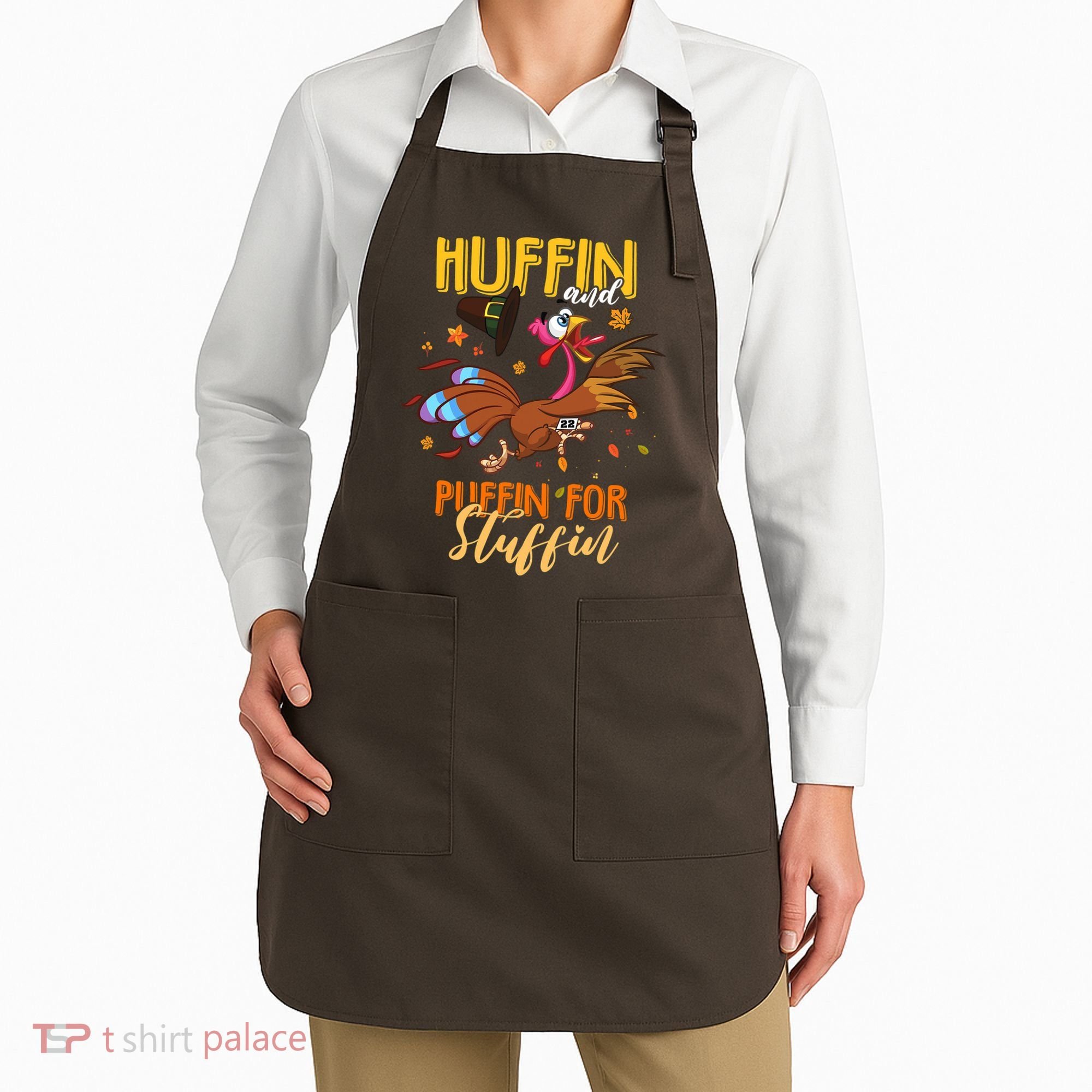 Thanksgiving Run Turkey Trot Huffin and Puffin for Stuffin Apron