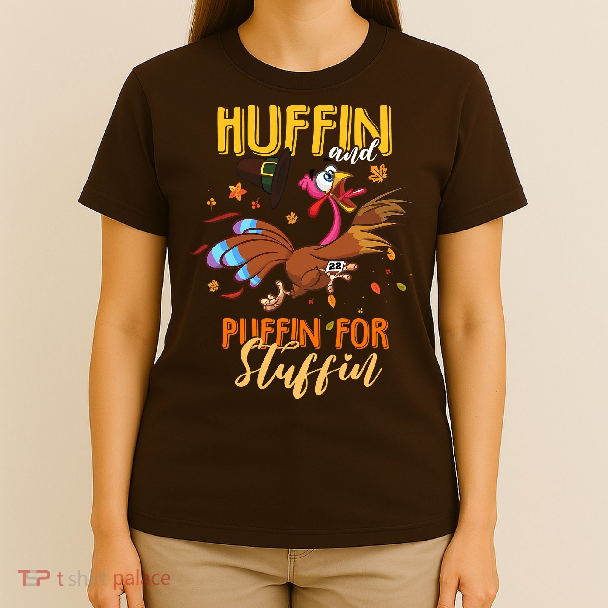 Thanksgiving Run Turkey Trot Huffin and Puffin for Stuffin T-Shirt