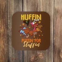 Thanksgiving Run Turkey Trot Huffin and Puffin for Stuffin Coaster thumb 0