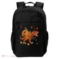 Turkey Riding T Rex Thanksgiving Dinosaur Backpack thumb 0
