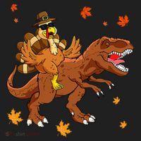 Turkey Riding T Rex Thanksgiving Dinosaur Hat thumb 2