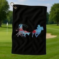 Team Roping Golf Towel thumb 1