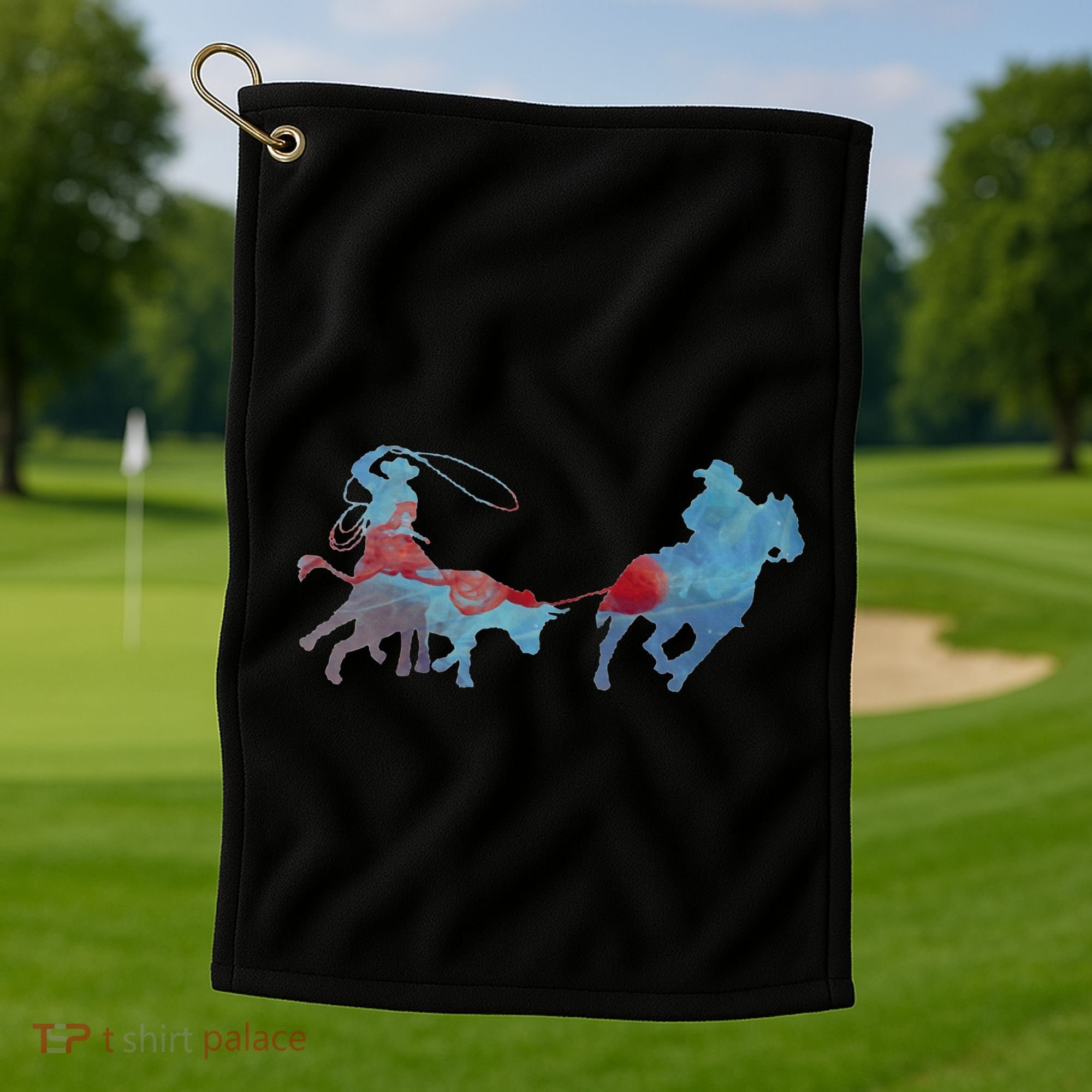 Team Roping Golf Towel
