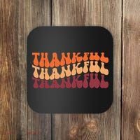 Thankful Retro Thanksgiving Coaster thumb 0
