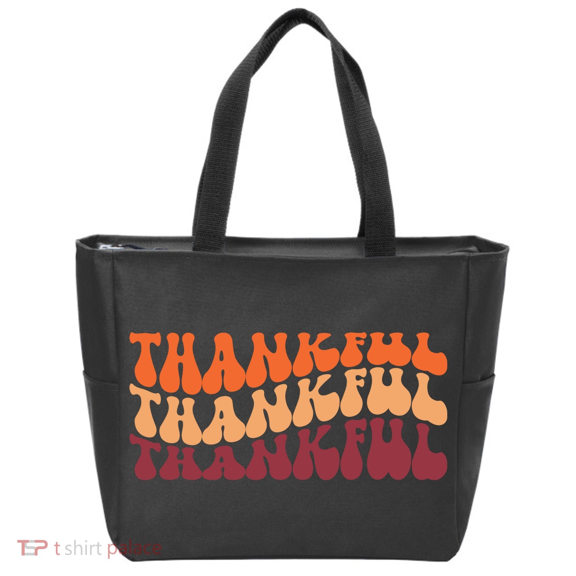Thankful Retro Thanksgiving Tote Bag