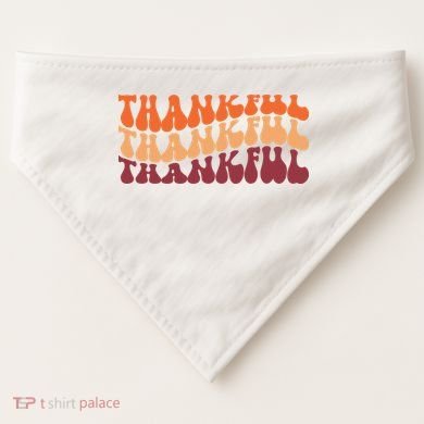 Thankful Retro Thanksgiving USA-Made Doggie Bandana