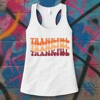 Thankful Retro Thanksgiving Women's Tank Top thumb 3