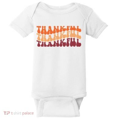 Thankful Retro Thanksgiving Baby Bodysuit