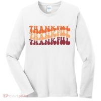 Thankful Retro Thanksgiving Women's Long Sleeve Shirt thumb 0