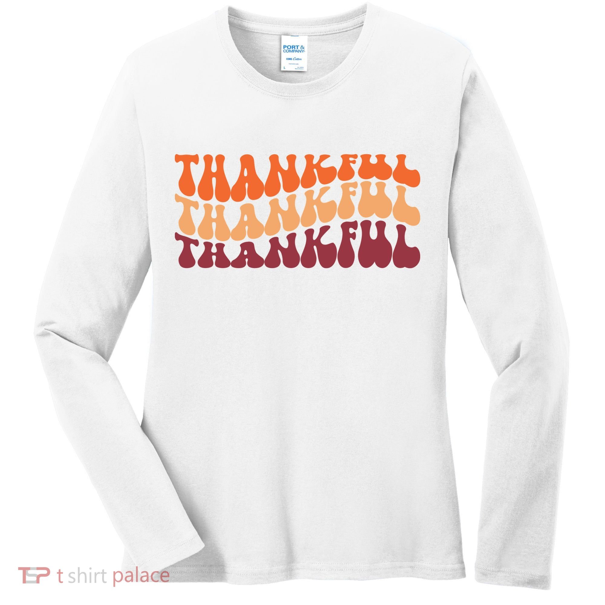 Thankful Retro Thanksgiving Women's Long Sleeve Shirt
