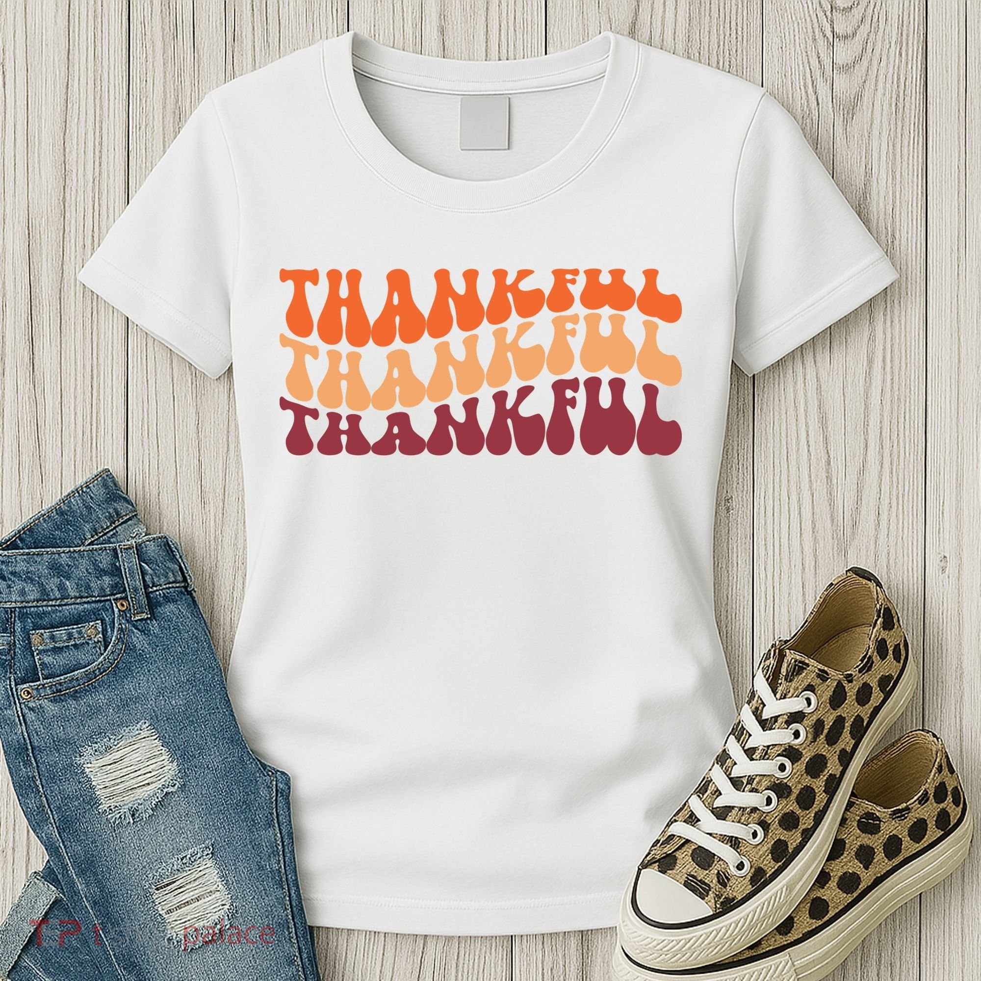 Thankful Retro Thanksgiving Women's T-Shirt