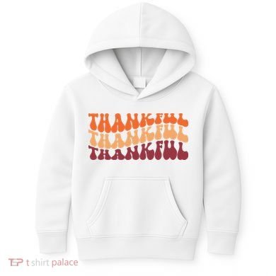 Thankful Retro Thanksgiving Kids Hoodie