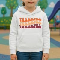 Thankful Retro Thanksgiving Kids Hoodie thumb 3