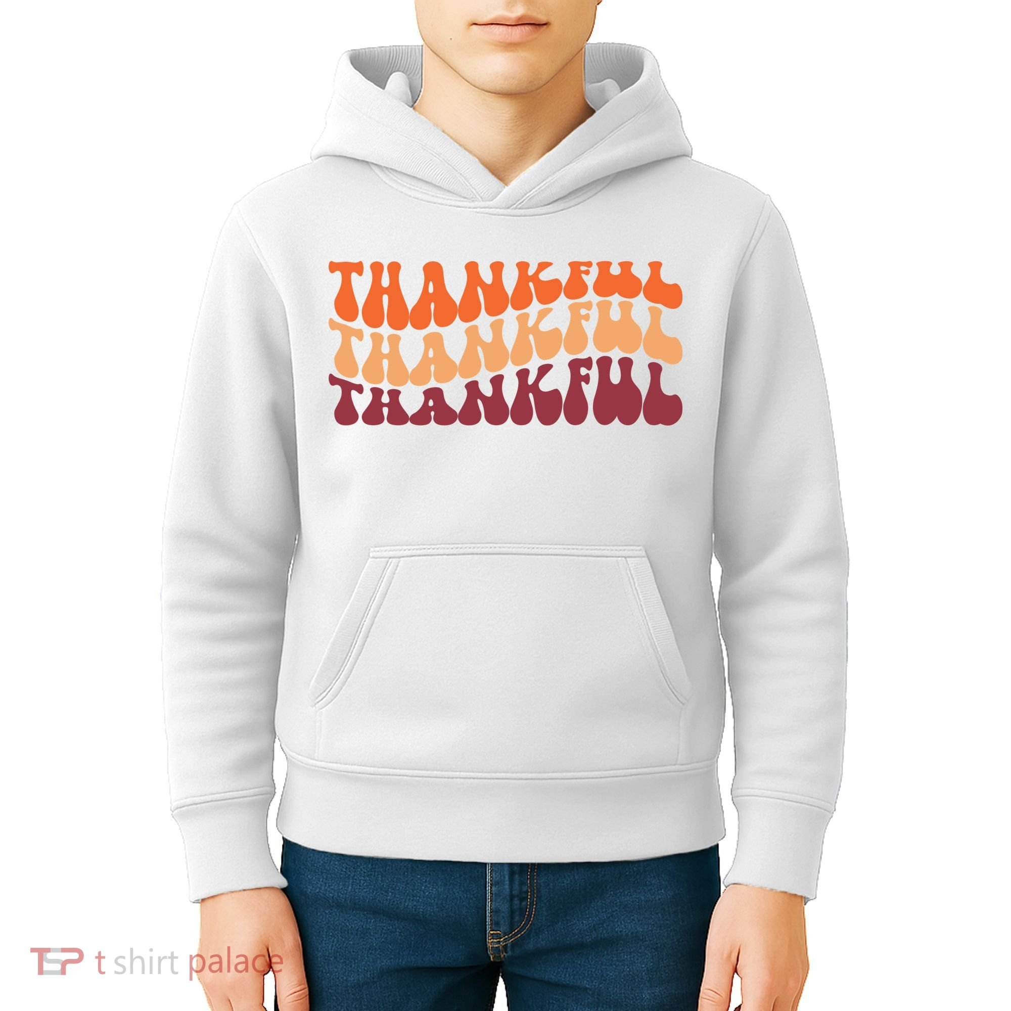 Thankful Retro Thanksgiving Kids Hoodie