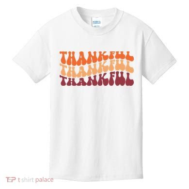 Thankful Retro Thanksgiving Kids T-Shirt