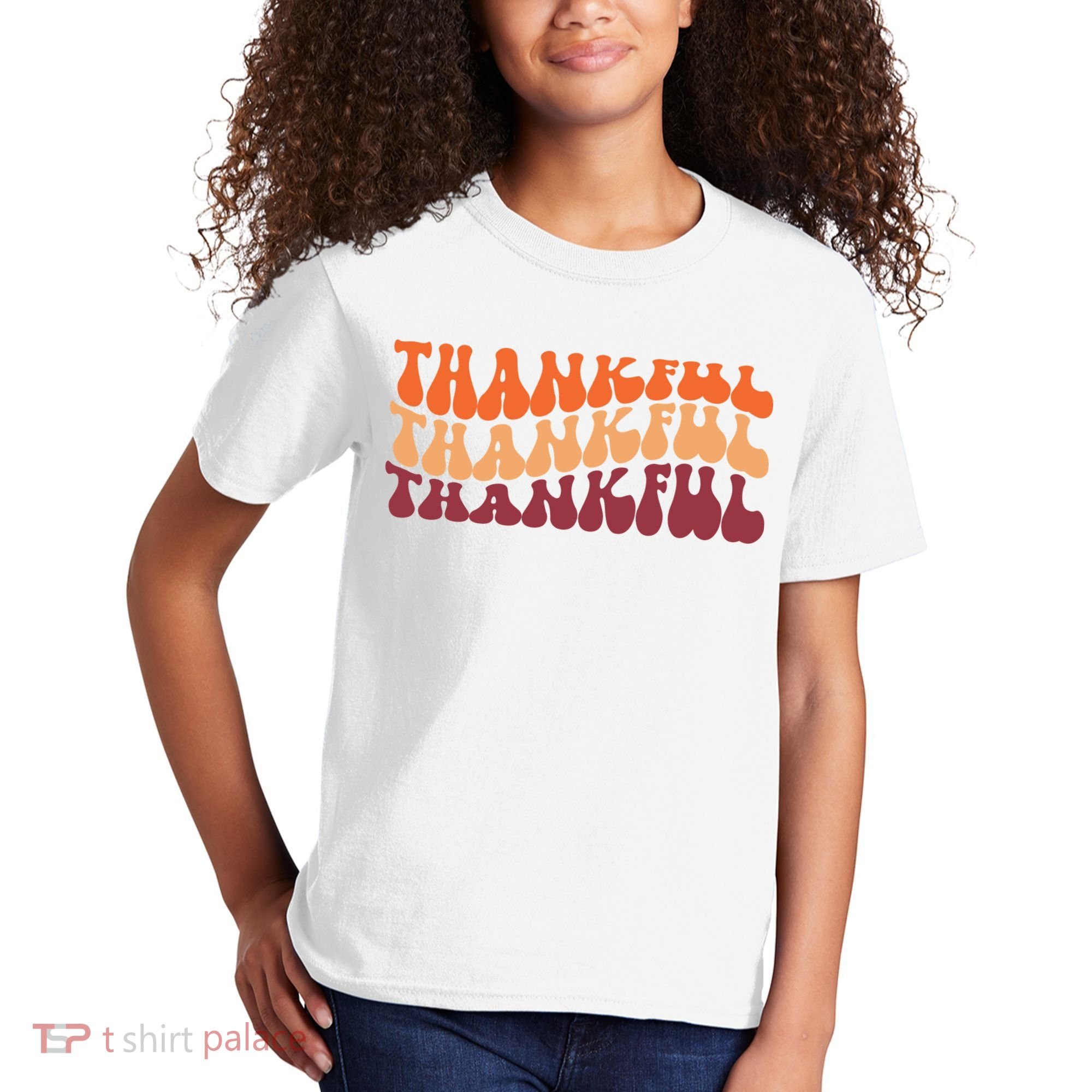 Thankful Retro Thanksgiving Kids T-Shirt