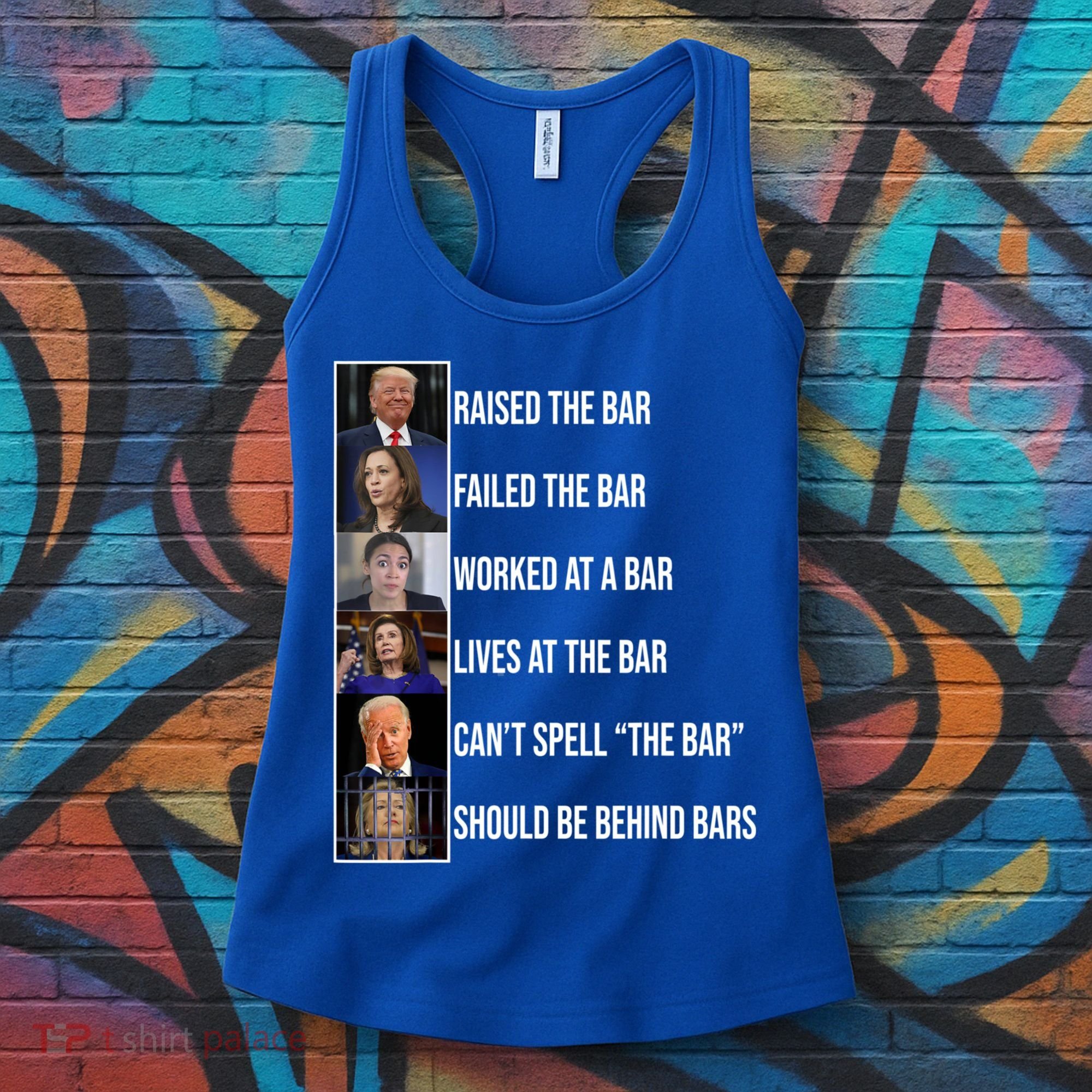 Trump Raised The Bar Biden Cant Spell The Bar Funny Republican Women's Tank Top