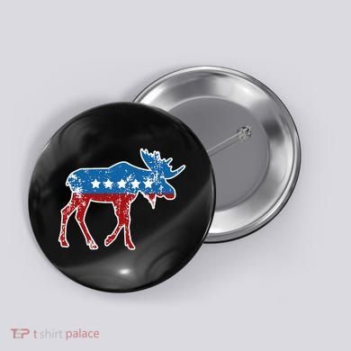 Theodore Roosevelt Teddy Political Bull Moose Party Button