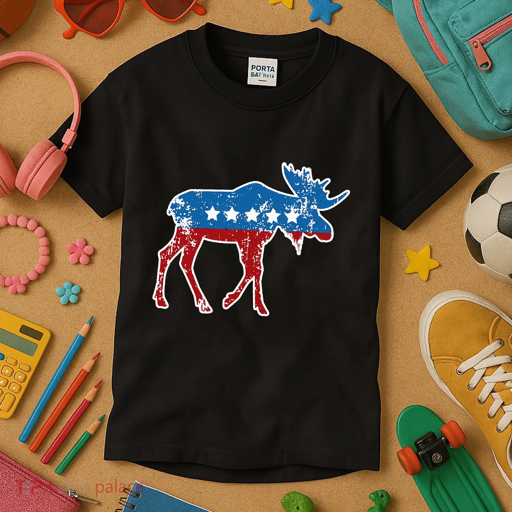 Theodore Roosevelt Teddy Political Bull Moose Party Kids T-Shirt