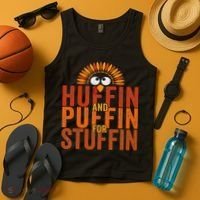 Thanksgiving Run Turkey Trot Huffin And Puffin For Stuffin Tank Top thumb 4
