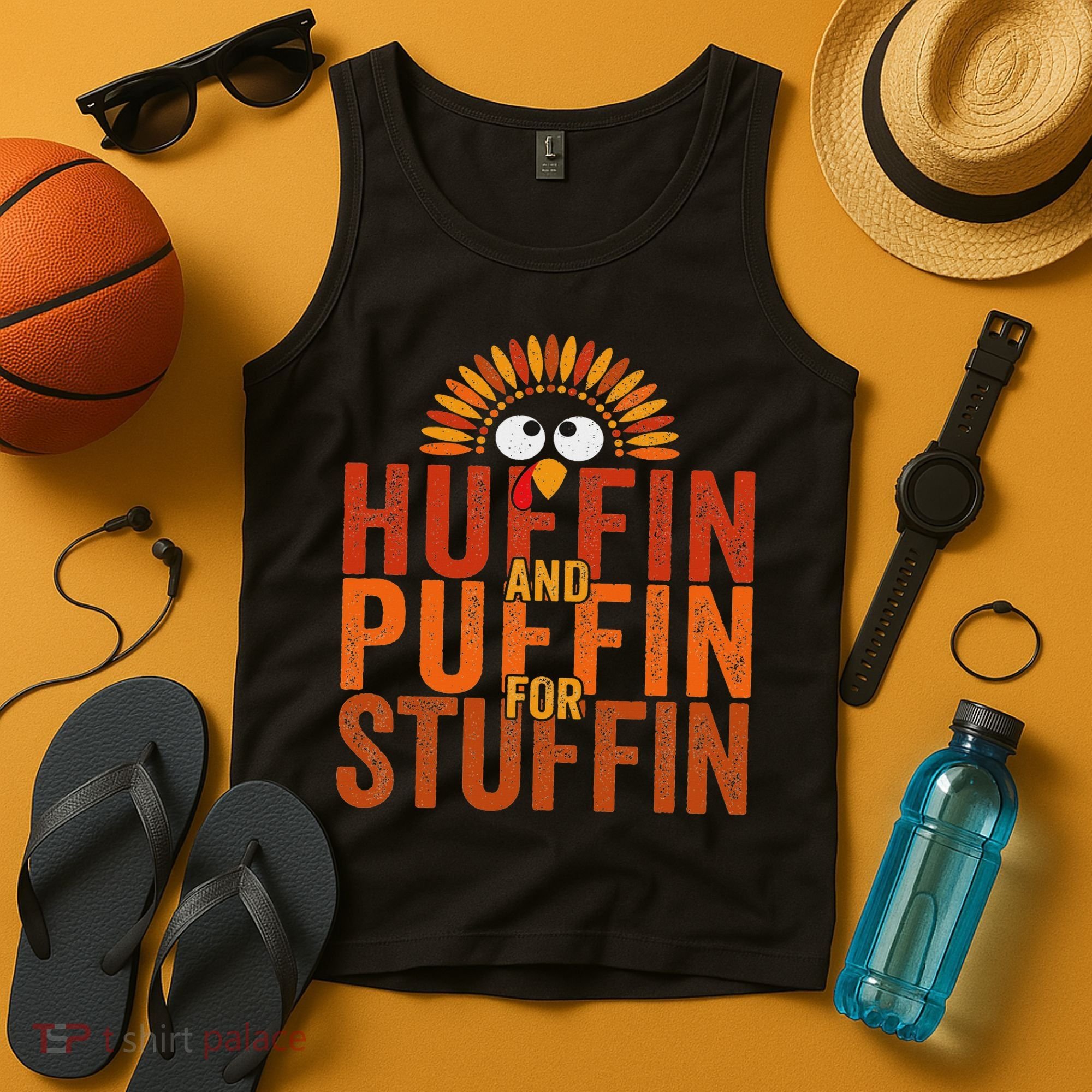 Thanksgiving Run Turkey Trot Huffin And Puffin For Stuffin Tank Top