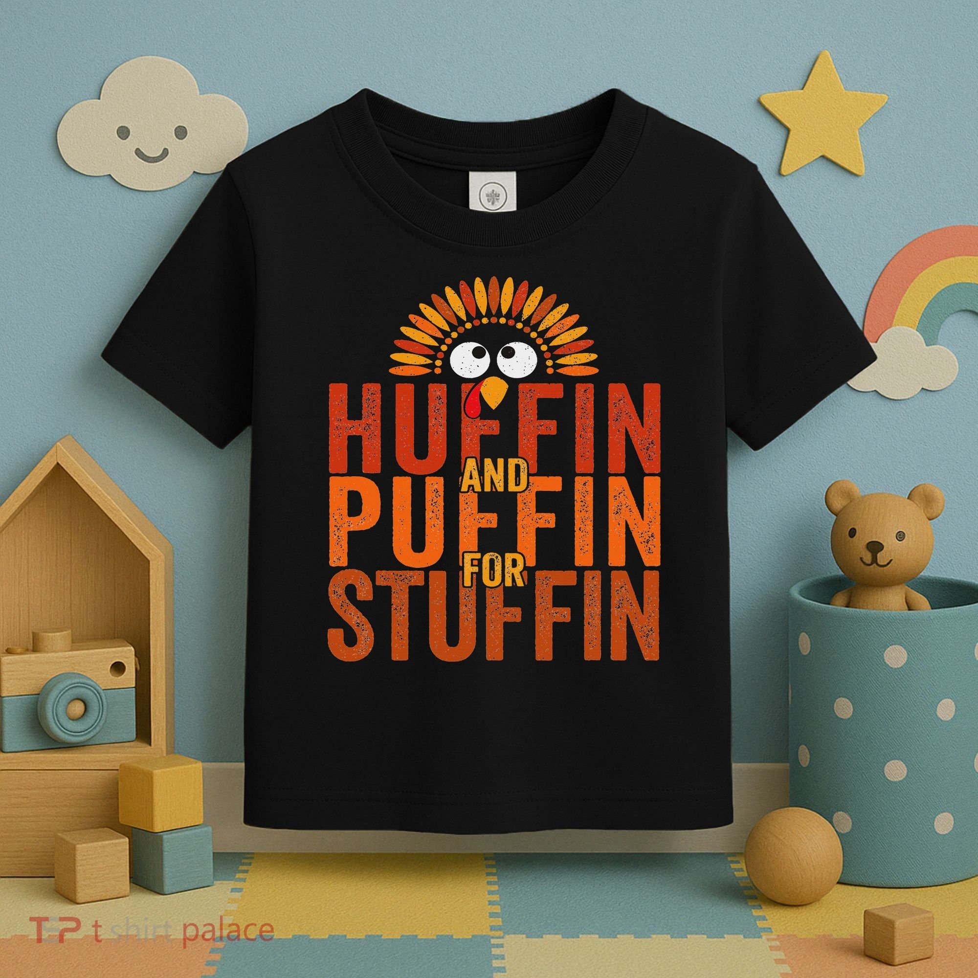 Thanksgiving Run Turkey Trot Huffin And Puffin For Stuffin Toddler T-Shirt