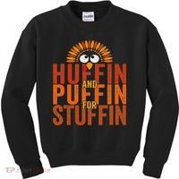 Thanksgiving Run Turkey Trot Huffin And Puffin For Stuffin Kids Sweatshirt thumb 0
