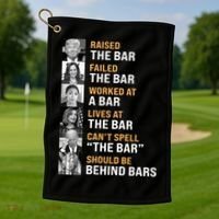 Trump Raised The Bar Harris Failed The Bar Golf Towel thumb 1