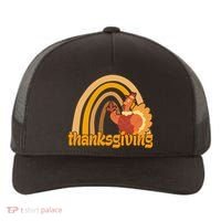 Thanksgiving Rainbow Turkey Holiday Cute Yupoong Adult 5-Panel Trucker Hat thumb 0