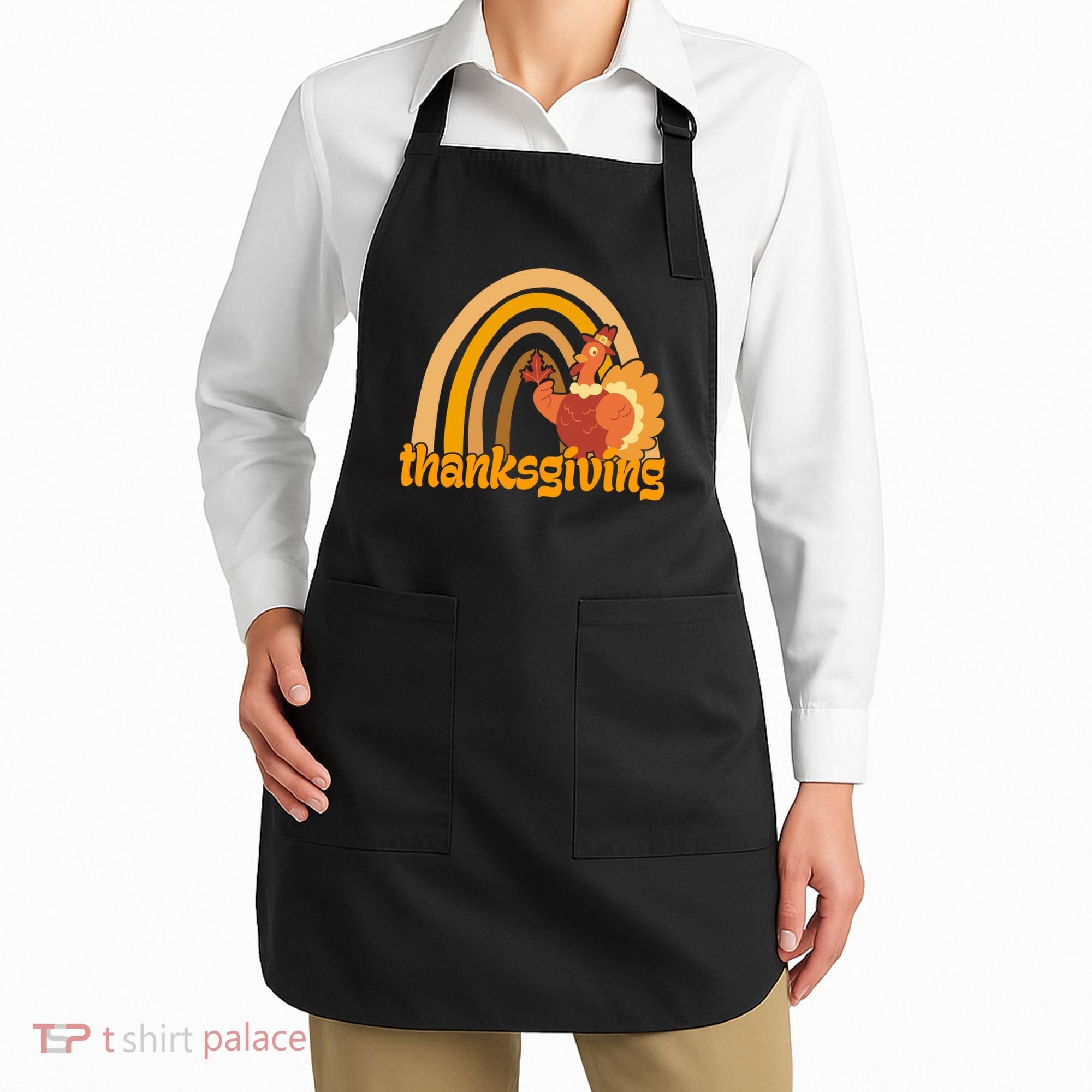 Thanksgiving Rainbow Turkey Holiday Cute Apron