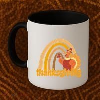 Thanksgiving Rainbow Turkey Holiday Cute Coffee Mug thumb 2