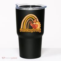 Thanksgiving Rainbow Turkey Holiday Cute Tumbler thumb 0