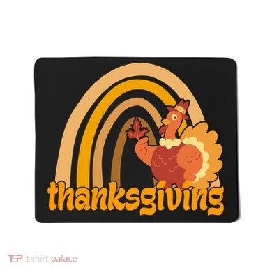 Thanksgiving Rainbow Turkey Holiday Cute Mousepad