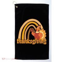 Thanksgiving Rainbow Turkey Holiday Cute Golf Towel thumb 0