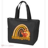 Thanksgiving Rainbow Turkey Holiday Cute Tote Bag thumb 3