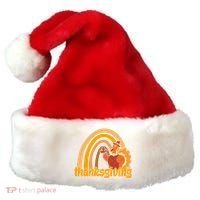 Thanksgiving Rainbow Turkey Holiday Cute Santa Hat thumb 0