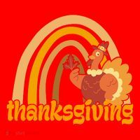 Thanksgiving Rainbow Turkey Holiday Cute Santa Hat thumb 1